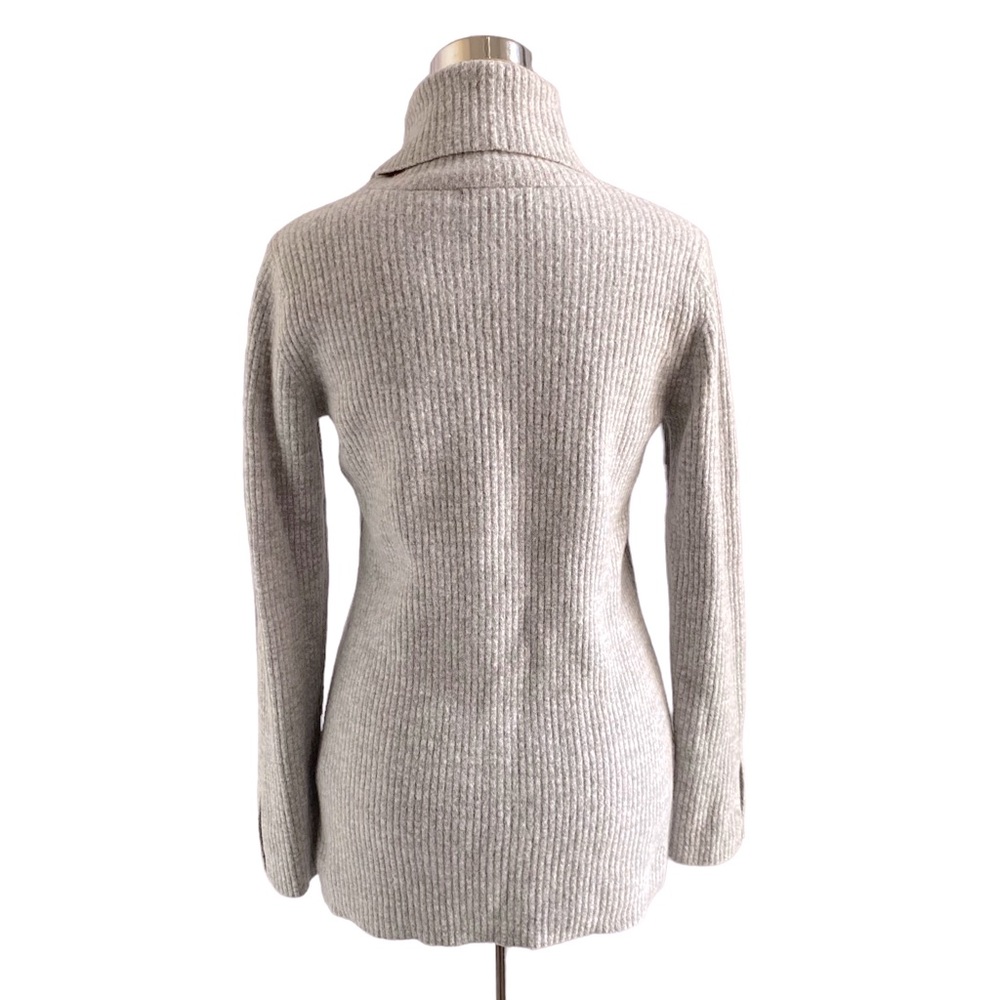 Banana Republic Gray Skinny Ribbed Merino Wool Blend Turtleneck - Picture 3 of 10